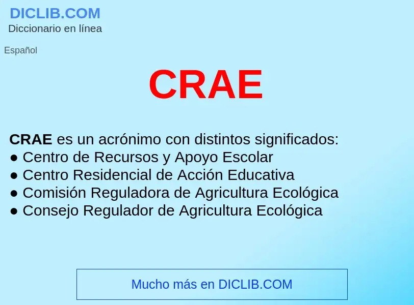 ¿Qué es CRAE ? - significado y definición