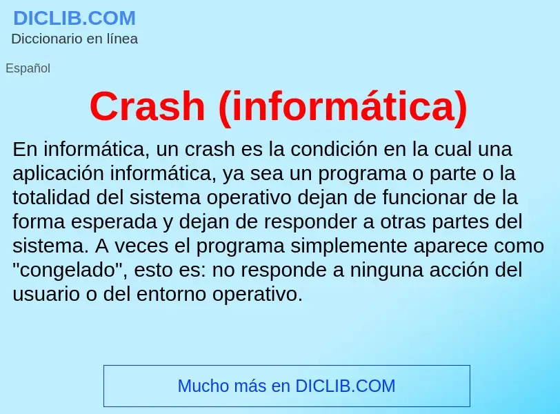 Что такое Crash (informática) - определение