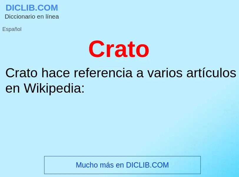 Wat is Crato - definition