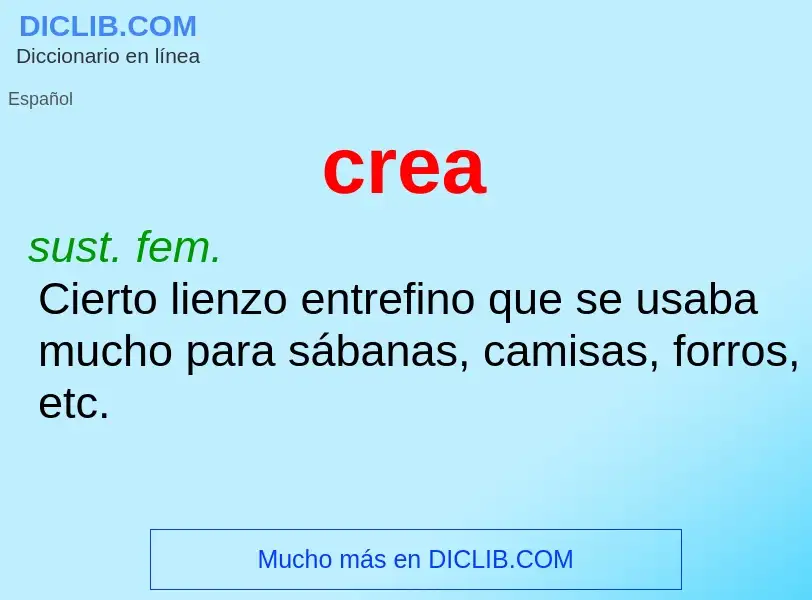 ¿Qué es crea? - significado y definición