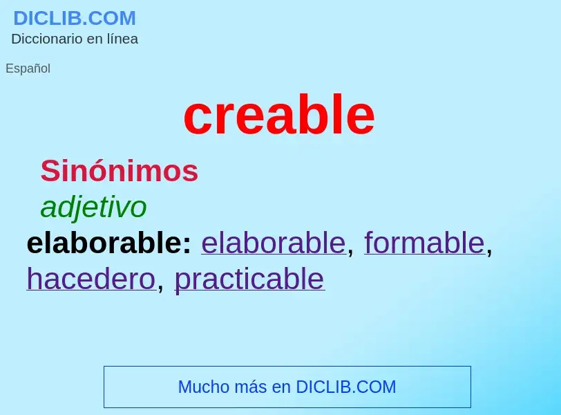 O que é creable - definição, significado, conceito