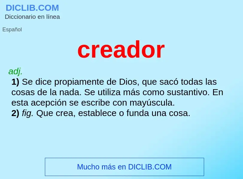 Wat is creador - definition