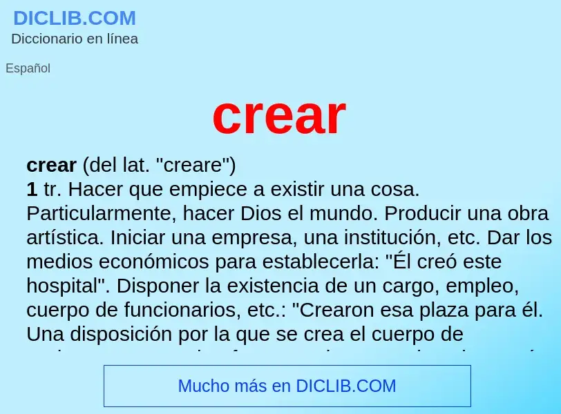 What is crear - definition