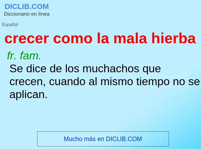 O que é crecer como la mala hierba - definição, significado, conceito