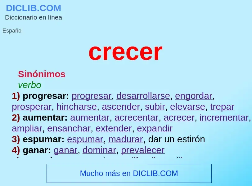 Was ist crecer - Definition