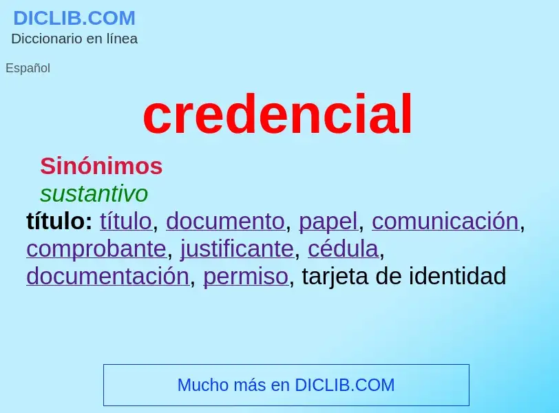 Wat is credencial - definition