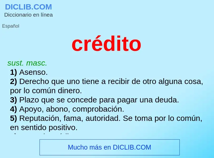 What is crédito - definition