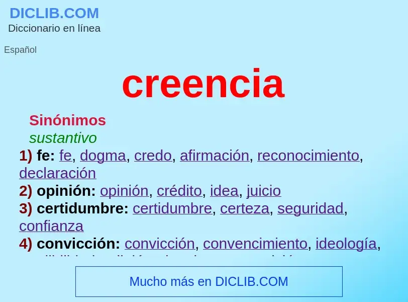 O que é creencia - definição, significado, conceito