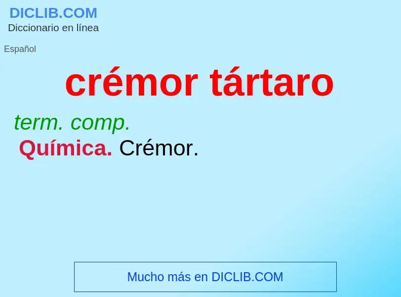 What is crémor tártaro - definition