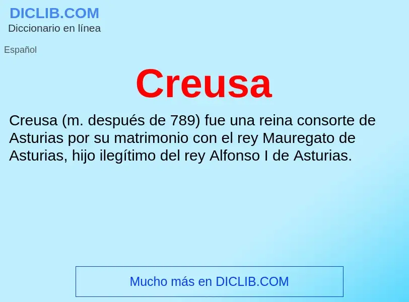 Wat is Creusa - definition