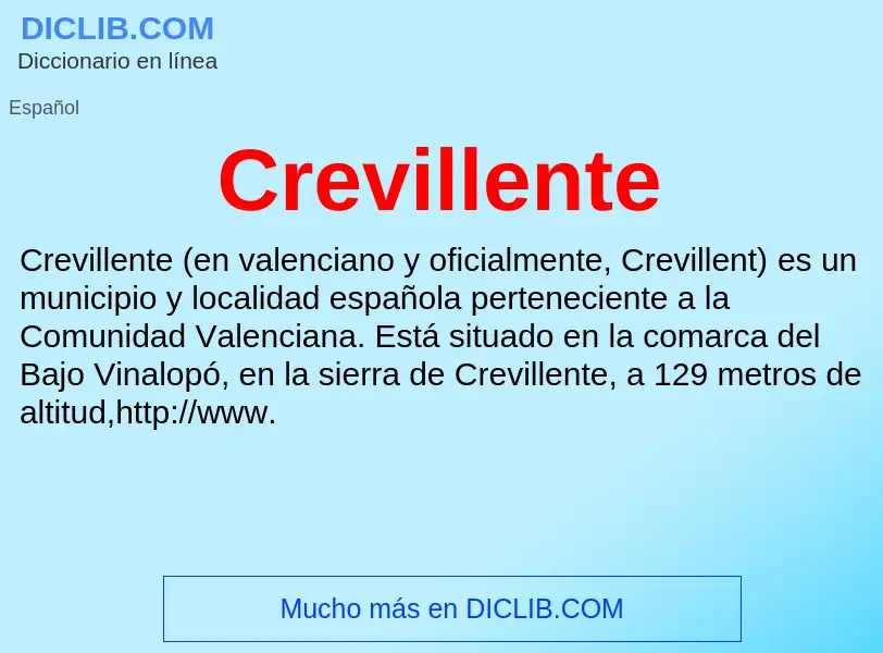 ¿Qué es Crevillente? - significado y definición