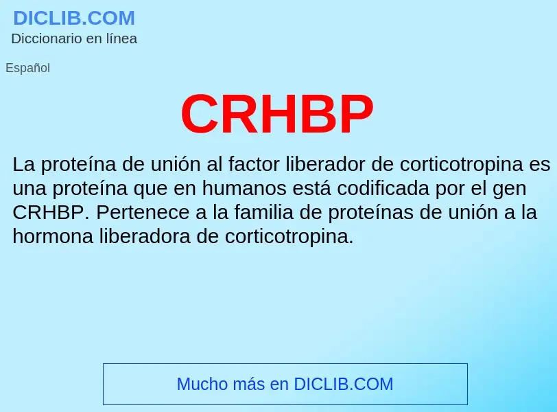 ¿Qué es CRHBP? - significado y definición