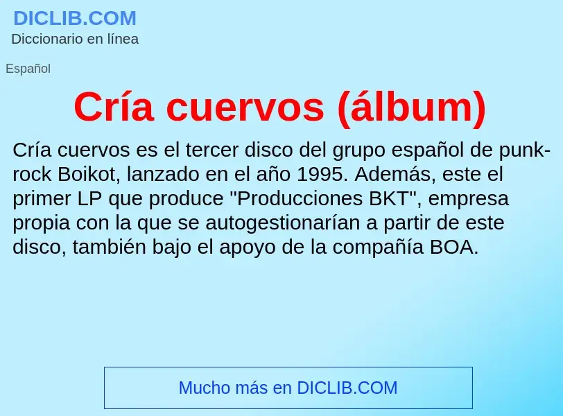 Was ist Cría cuervos (álbum) - Definition