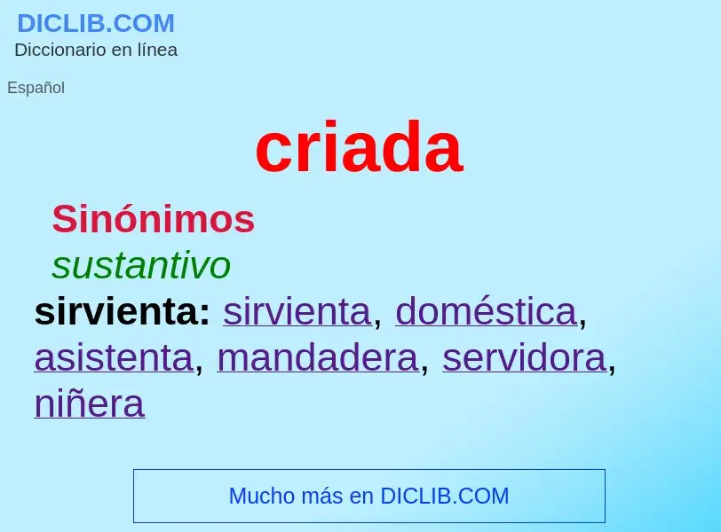 What is criada - meaning and definition