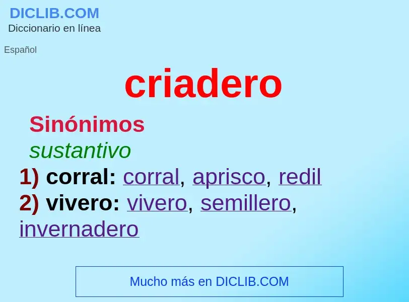 O que é criadero - definição, significado, conceito