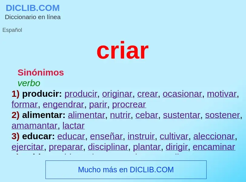 Wat is criar - definition