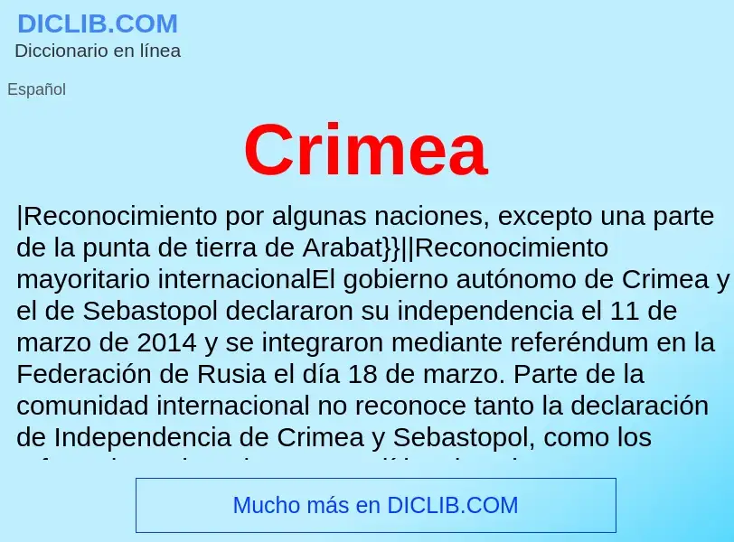 ¿Qué es Crimea? - significado y definición