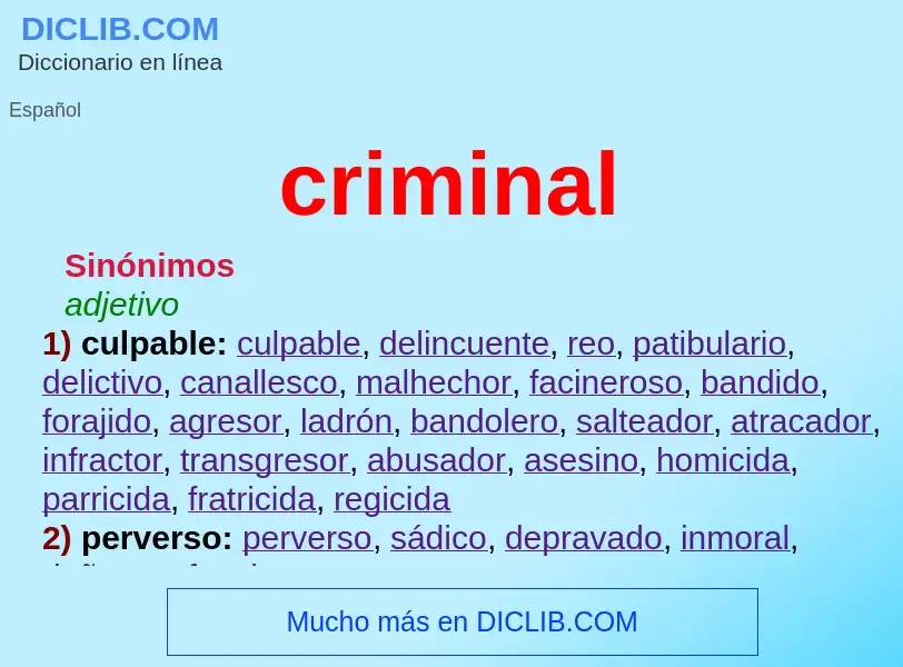 Wat is criminal - definition