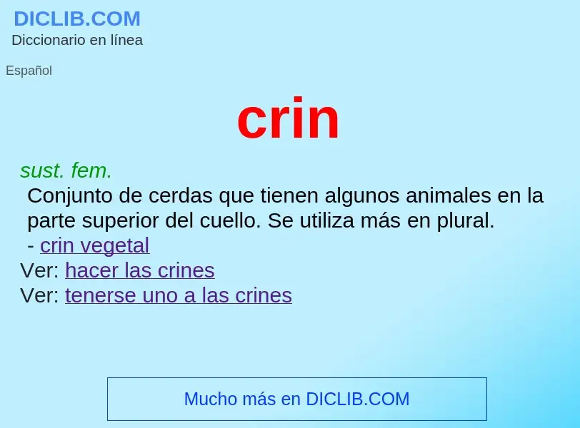 ¿Qué es crin? - significado y definición