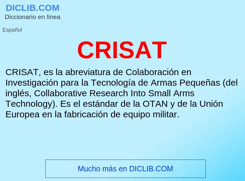 ¿Qué es CRISAT? - significado y definición