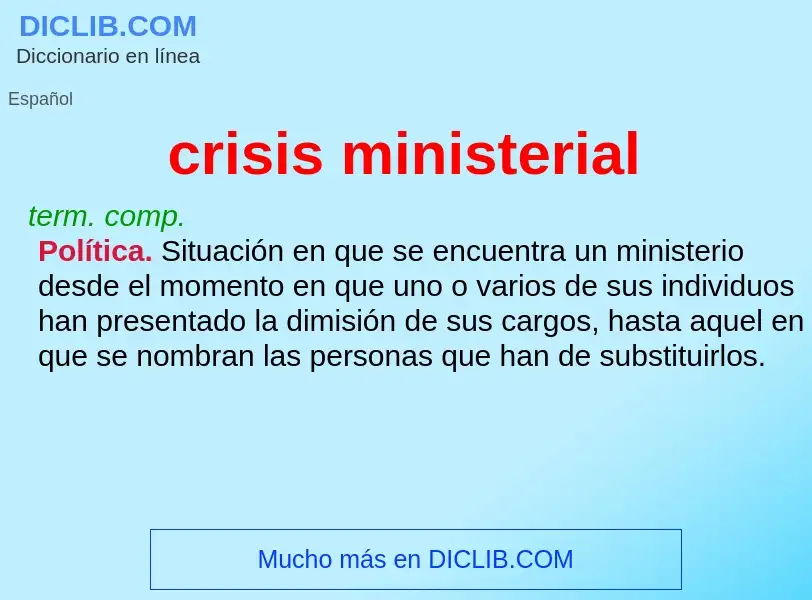 ¿Qué es crisis ministerial? - significado y definición