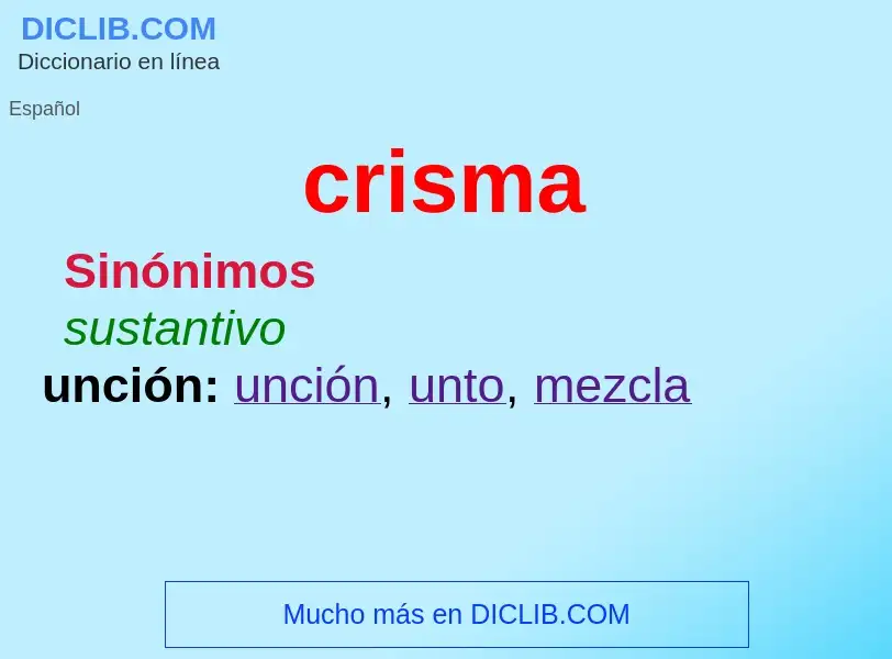 Wat is crisma - definition