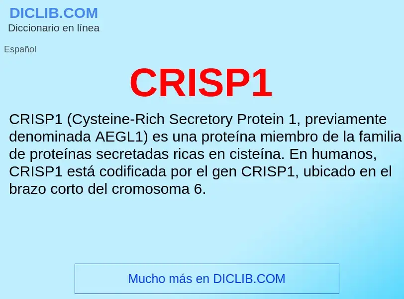 ¿Qué es CRISP1? - significado y definición