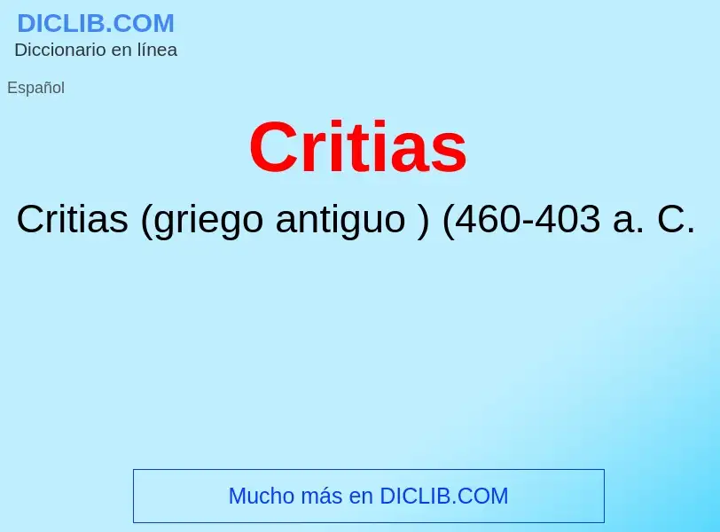 ¿Qué es Critias? - significado y definición