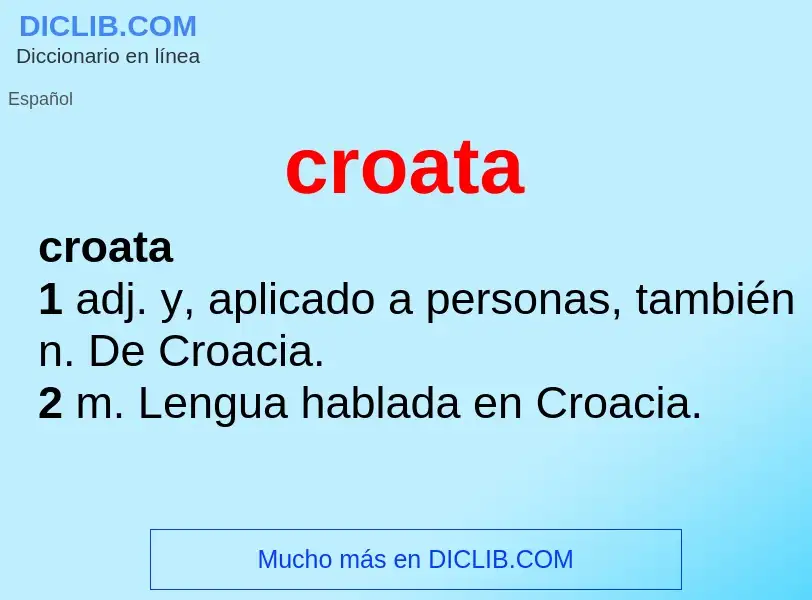 ¿Qué es croata? - significado y definición