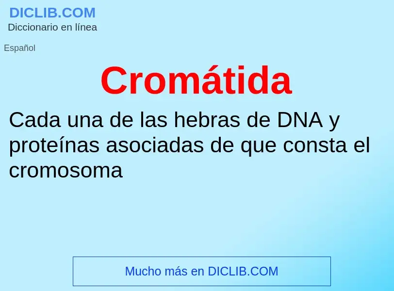 ¿Qué es Cromátida? - significado y definición