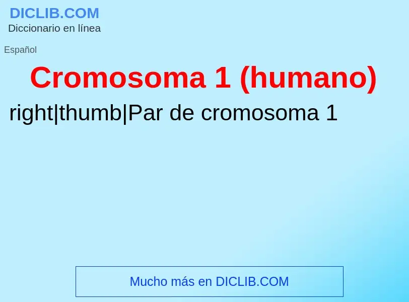 Что такое Cromosoma 1 (humano) - определение