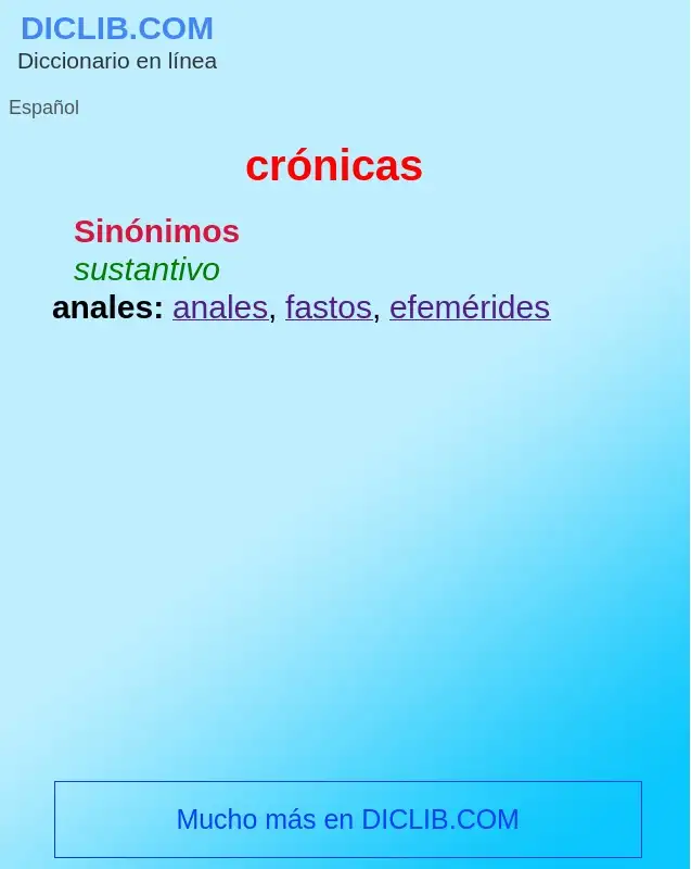 What is crónicas - definition