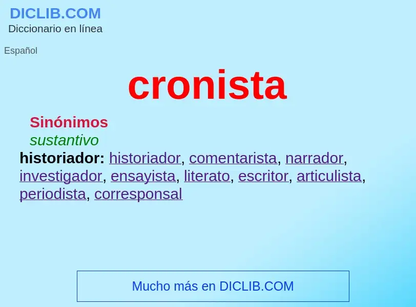 Wat is cronista - definition