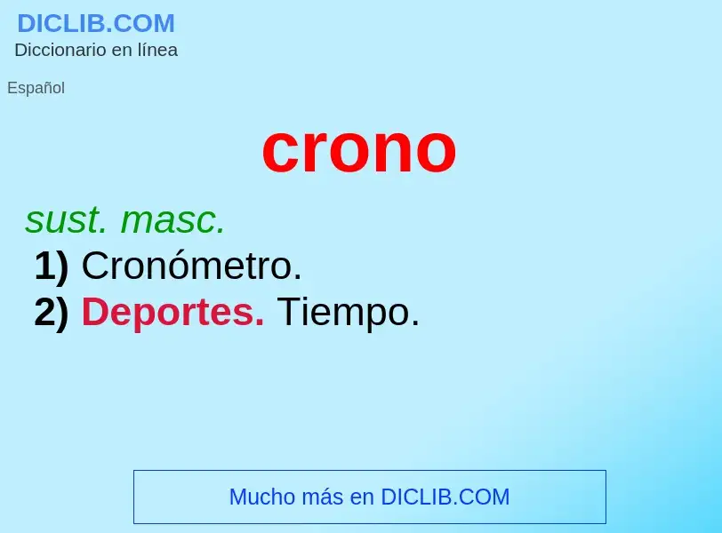 Wat is crono - definition