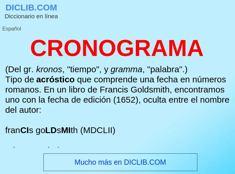 ¿Qué es CRONOGRAMA? - significado y definición