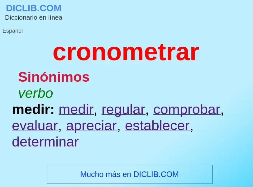 Wat is cronometrar - definition