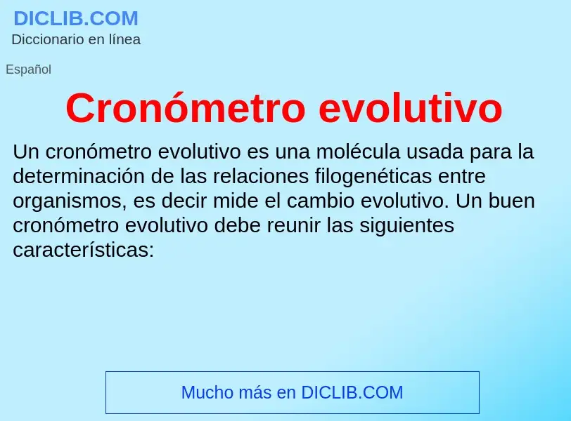 What is Cronómetro evolutivo - definition