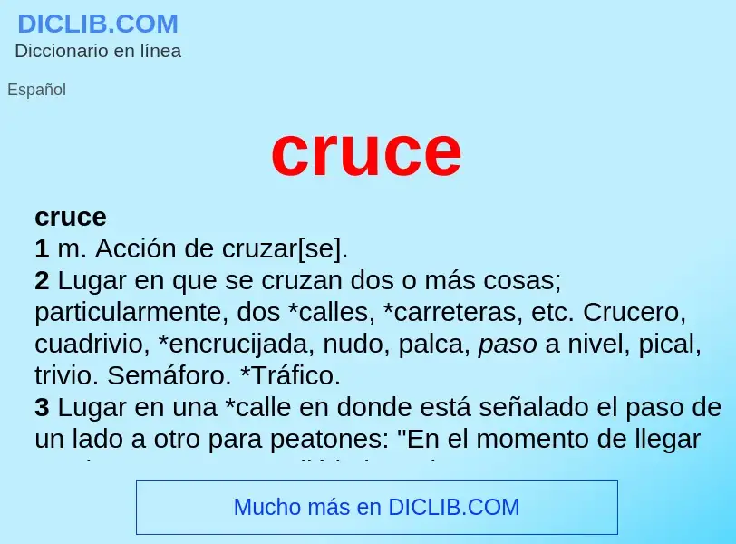 ¿Qué es cruce? - significado y definición