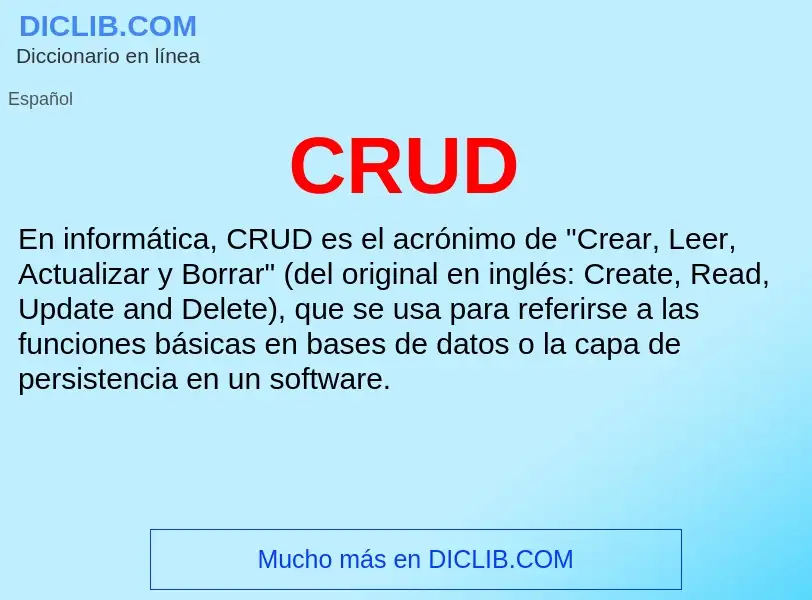 ¿Qué es CRUD? - significado y definición