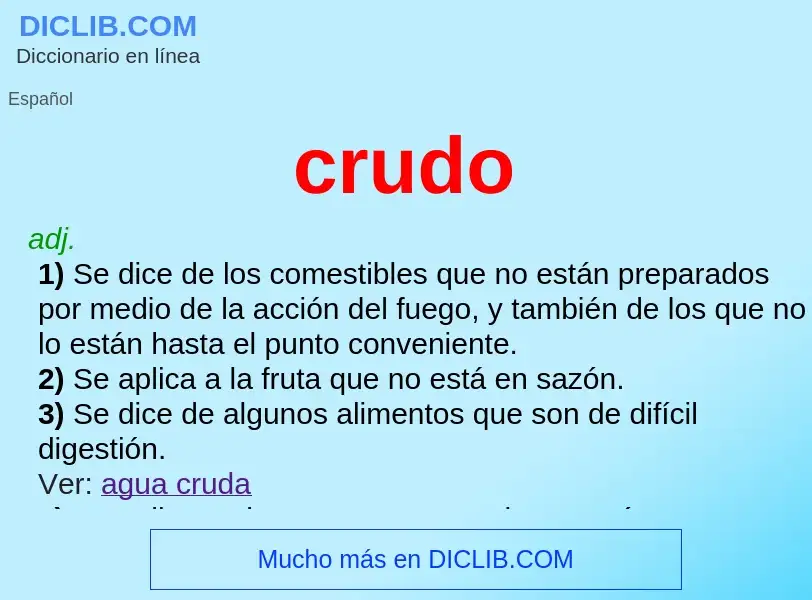 Wat is crudo - definition