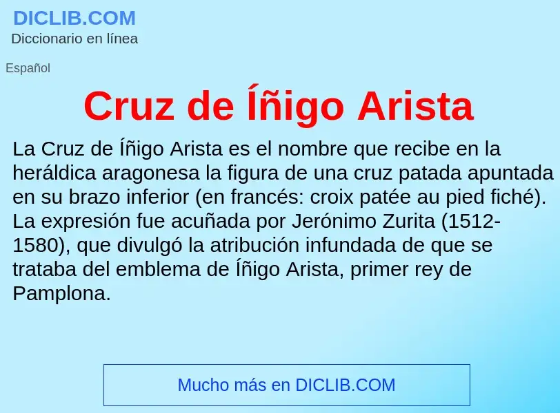 ¿Qué es Cruz de Íñigo Arista? - significado y definición