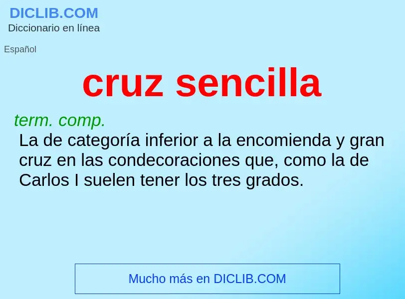 O que é cruz sencilla - definição, significado, conceito