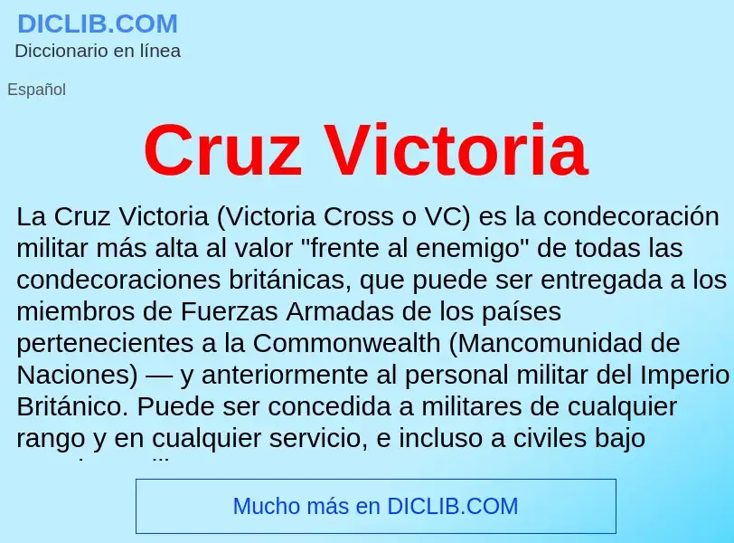 ¿Qué es Cruz Victoria? - significado y definición