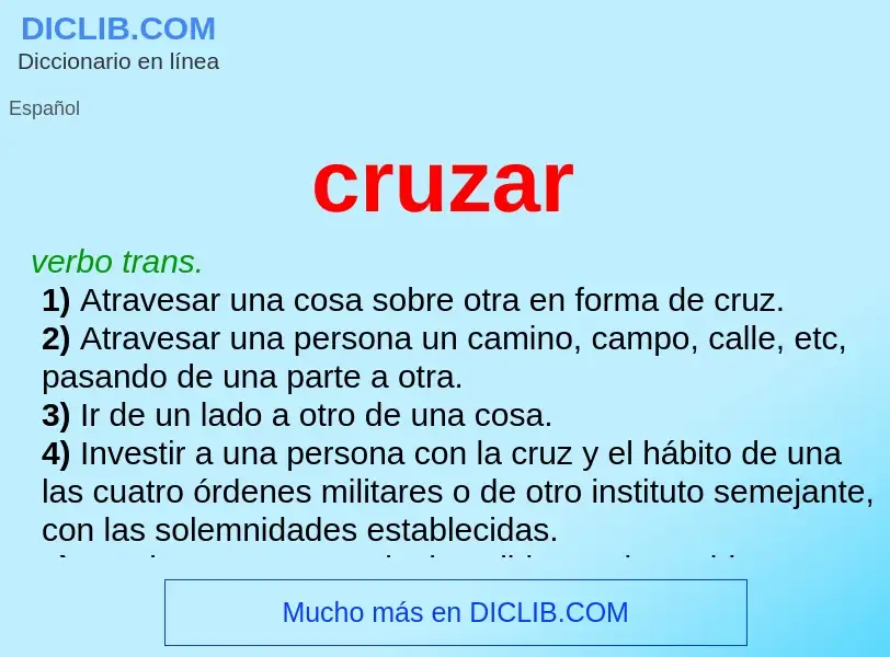 What is cruzar - meaning and definition