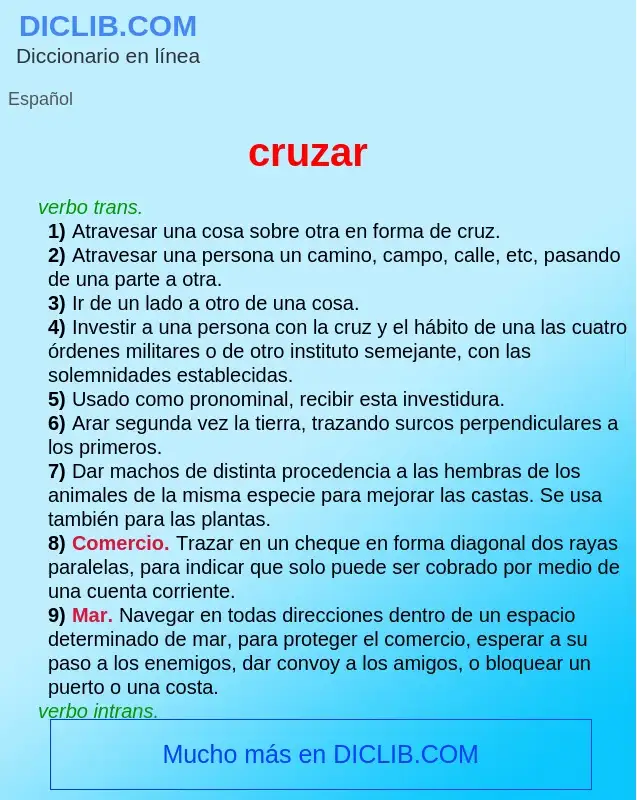 Wat is cruzar - definition