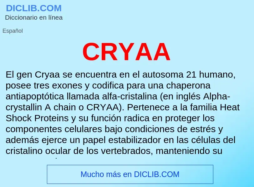 ¿Qué es CRYAA? - significado y definición