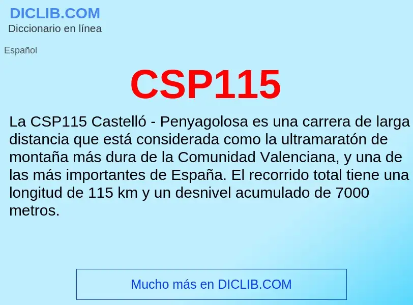 ¿Qué es CSP115? - significado y definición