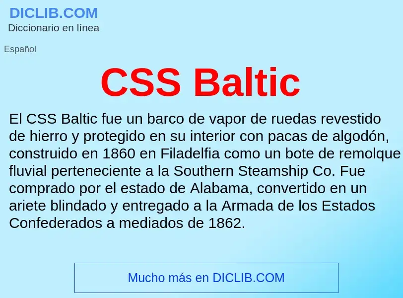 ¿Qué es CSS Baltic? - significado y definición