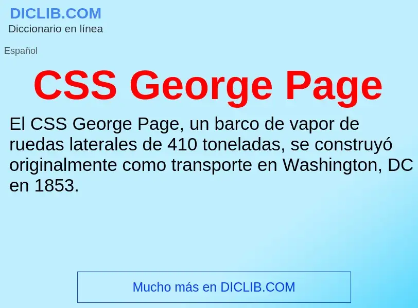 ¿Qué es CSS George Page? - significado y definición