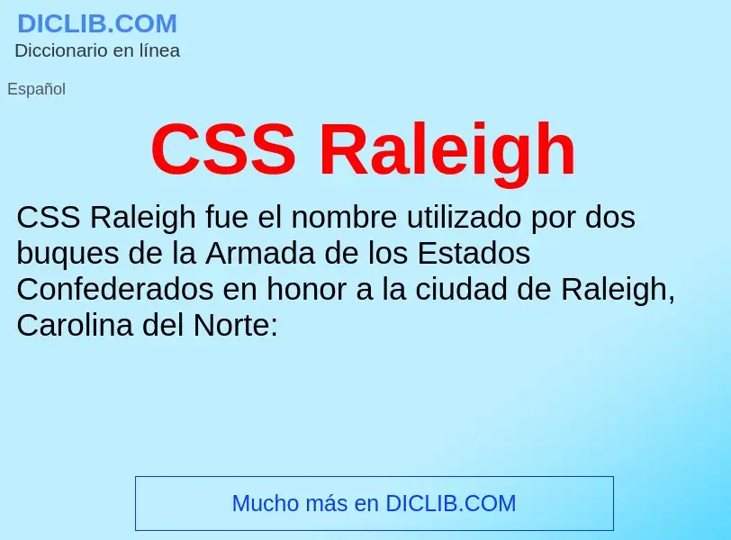 ¿Qué es CSS Raleigh? - significado y definición